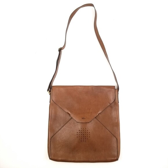 Vintage Loyd Maish Leather Letter Envelope Satchel Bag Crossbody Purse Brown - Picture 2 of 12